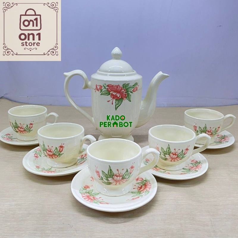 Set Teko Murah / Teko Set Napoleon 11Pcs - Teko Set Keramik - Hampers Teko Keramik Set