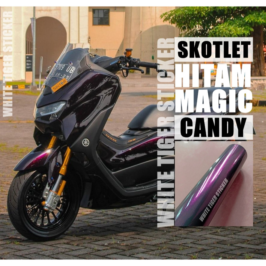 Skotlet Stiker Motor Lembayung Hitam Scotlite Black Red Magic Candy Scotlait Hitam Volcano Skotlet B