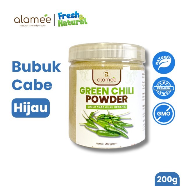 

ALAMEE Bubuk Cabe Hijau Green Chili Seasoning Powder Bumbu Masakan Dapur Murni Tampa Campuran 200gr fresh and natural