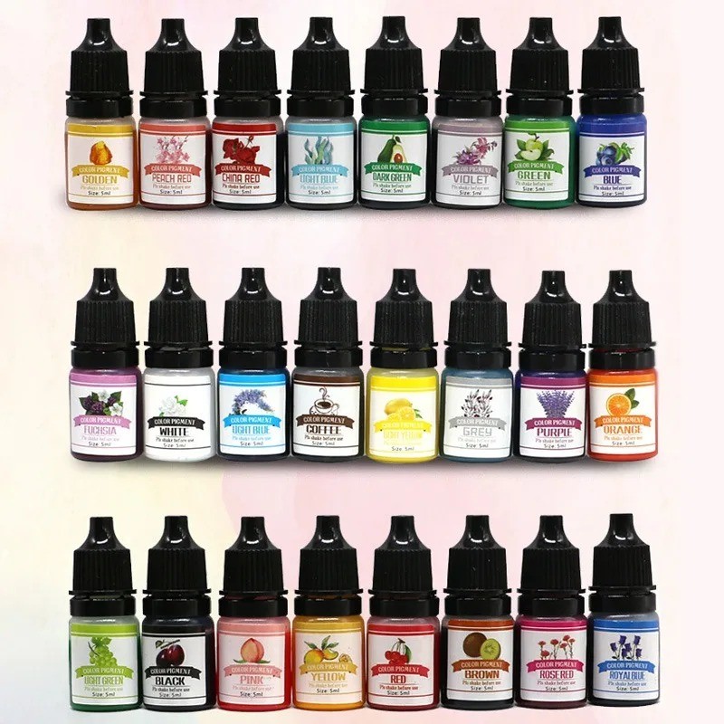 

24 Colors 5ml Epoxy Resin Pigment Transparent Non-Toxic UV Epoxy Resin Dye Liquid DIY Jewelry Making Accessories Candle Dyes