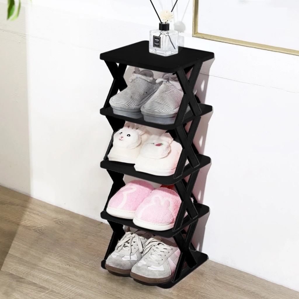 Termurah Rak Sepatu Susun Bahan Plastik Tebal Tempat Sepatu Susun 4/5/6 Rak Sepatu Portable