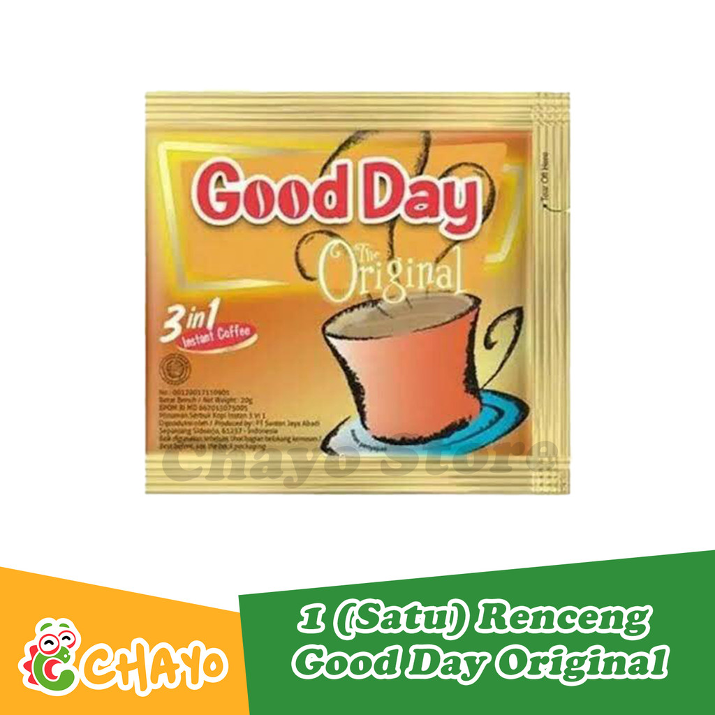 

GOOD DAY ORIGINAL Kopi Instan 3 in 1 Sachet 1 Renceng - 10 Sachet