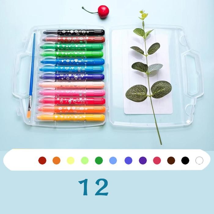 

【M-MT】PROMO!!! Grasp Crayon Set 24/36/48 Warna Silky Crayon Water Soluble Crayons Krayon Licin Grasp krayon pensil warna lengkap - 12 warna