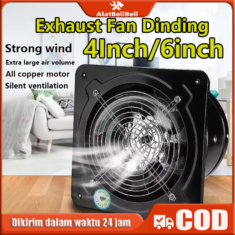 【Ready stock】4/6inchExhaust Fan Dinding  Kipas Exhaust Ventilasi Dinding / Booster Fan Exhaust Fan W