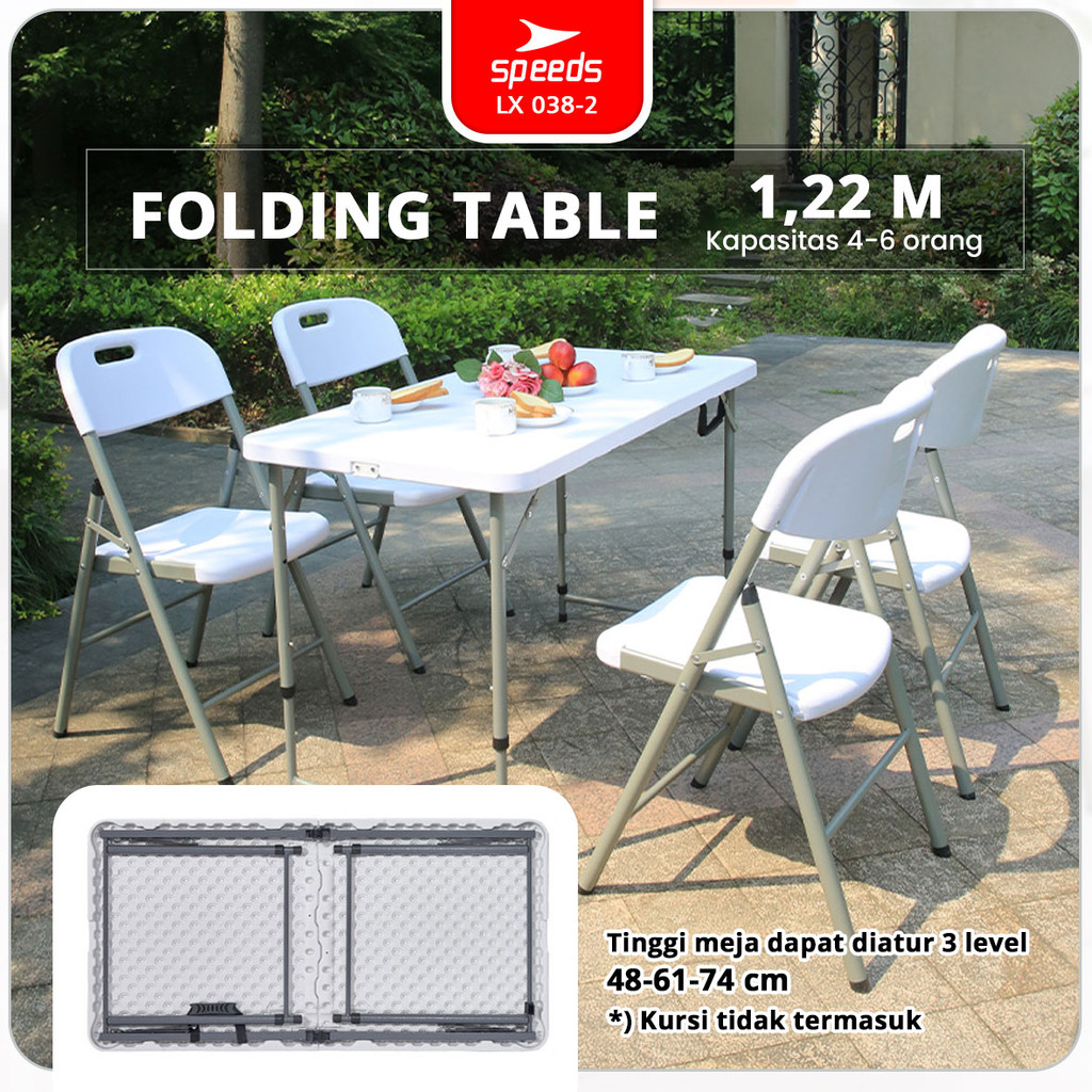 𝐂𝐀𝐋𝐀𝐑𝐘 Meja Lipat Plastik Folding Table Indoor Outdoor Piknik Meja Lipat Serbaguna Besar Meja Makan 