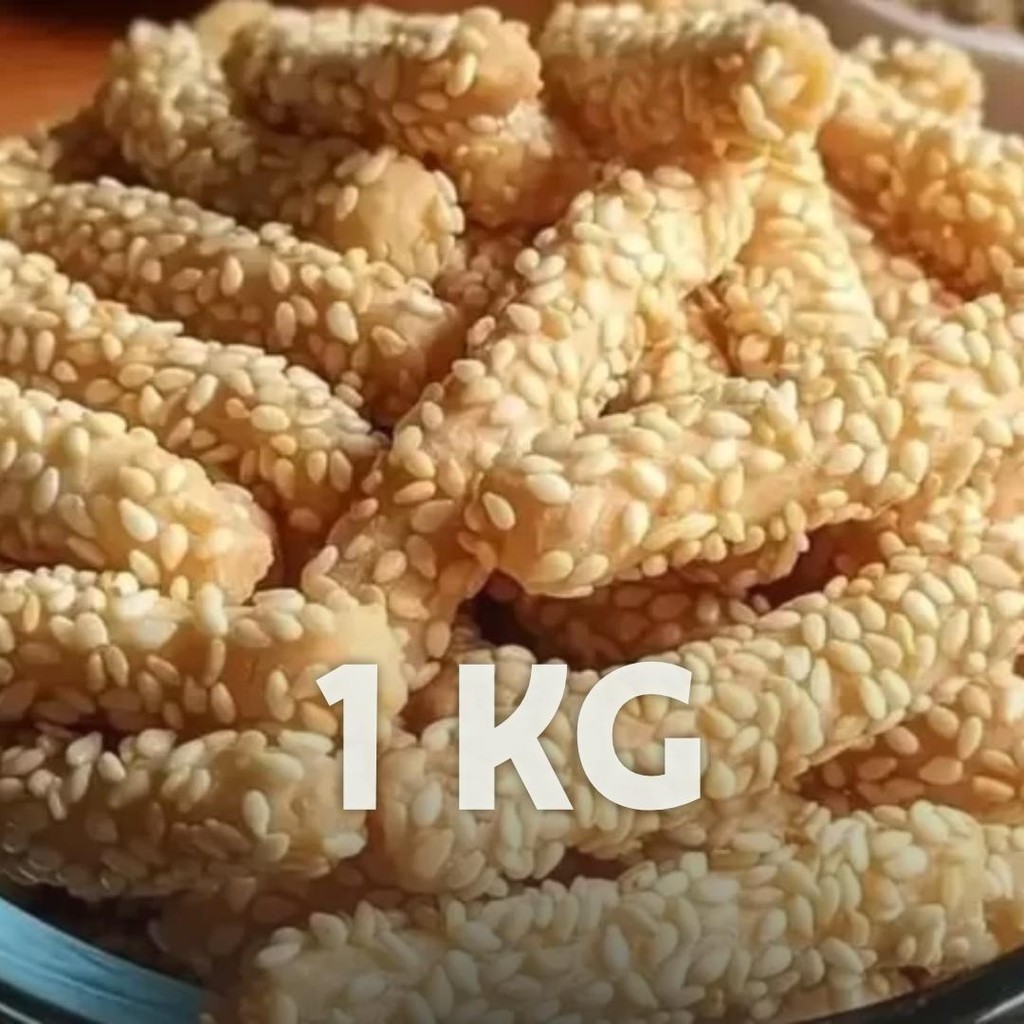 

[ 1KG/500GR/250GR ] Kue Ciput / Keciput Ketan Wijen Panjang Isi 1 Kg Berat Coklat