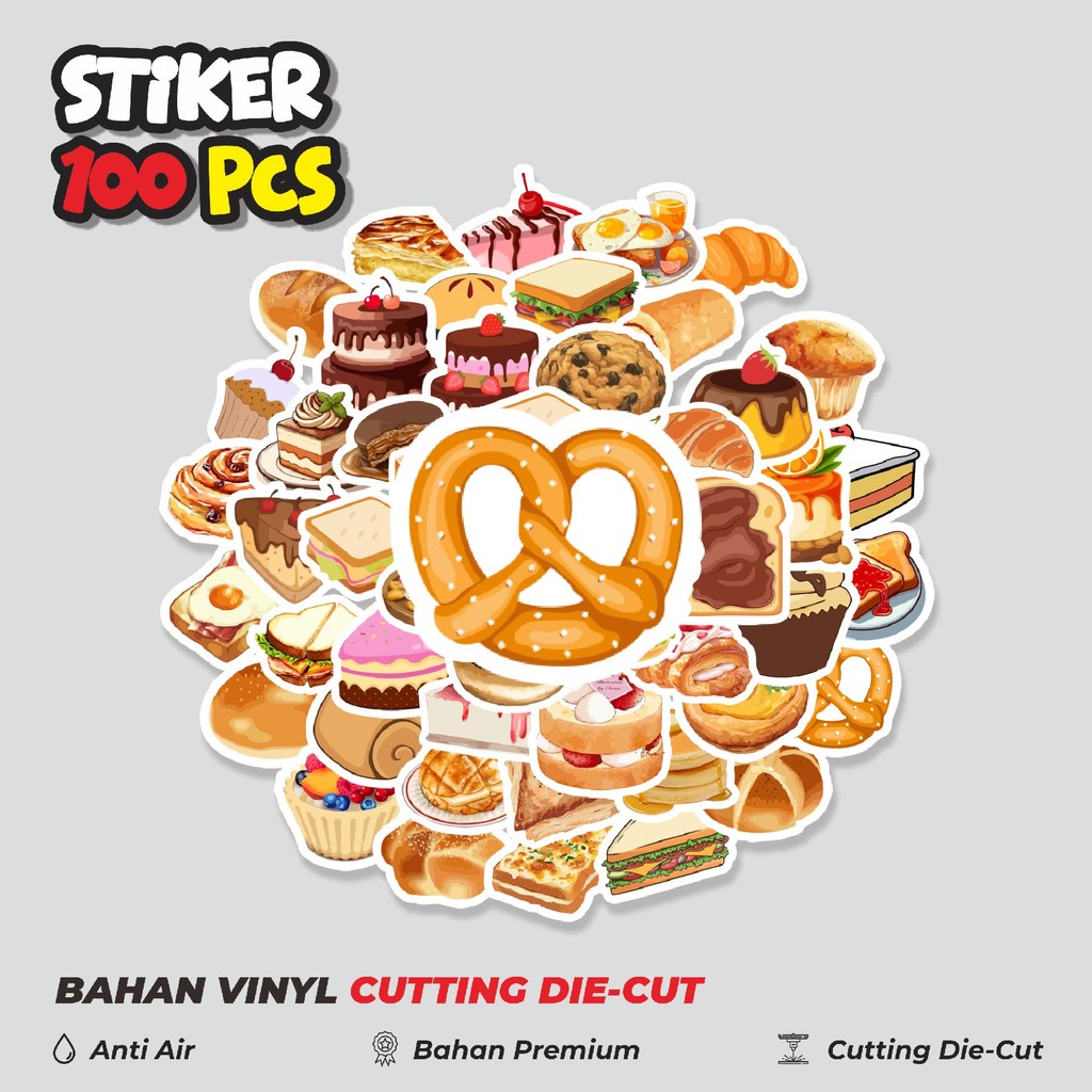 

Terbaru! 50 pcs Stiker Dessert Kue Makanan Manis Dekorasi Lucu Kreatif untuk Notebook, Skateboard, HP