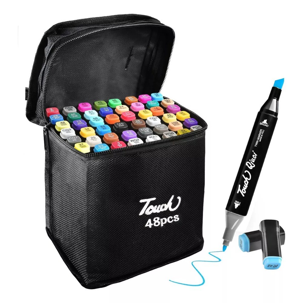 

48 Colors Art Markers Manga Sketching Markers Alcohol Felt Dual Brush Pen For Bookmark Manga Drawing Art Supplie