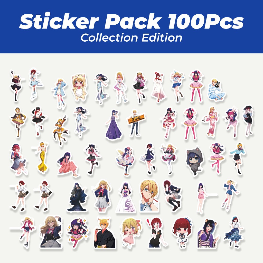 

Hot Stiker Anime Oshi no Ko Lucu Anti Air Stikers Berperekat Waterproof Sticker Decal Buat Motor Helm Buku Journal Koper Casing HP Laptop Botol Minum