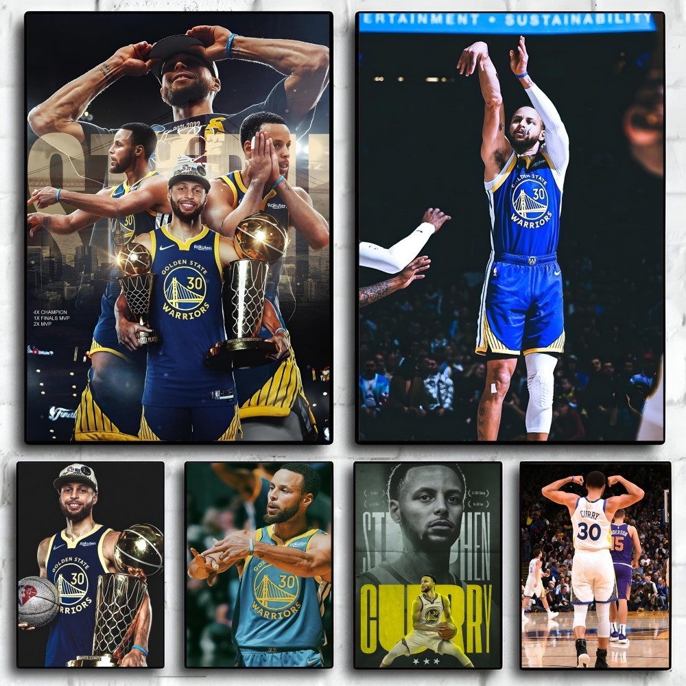 

1PC S-Stephen C-Curry Poster Self-adhesive Art Waterproof Paper Sticker Coffee House Bar Room Wall Decor
