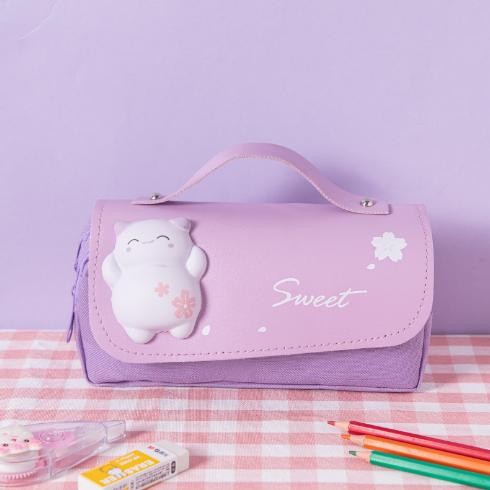 

[New Arrival] Kotak Pensil Dekompresi Perempuan Lucu Lembut Lucu Anak-Anak Siswa Sek - Ungu