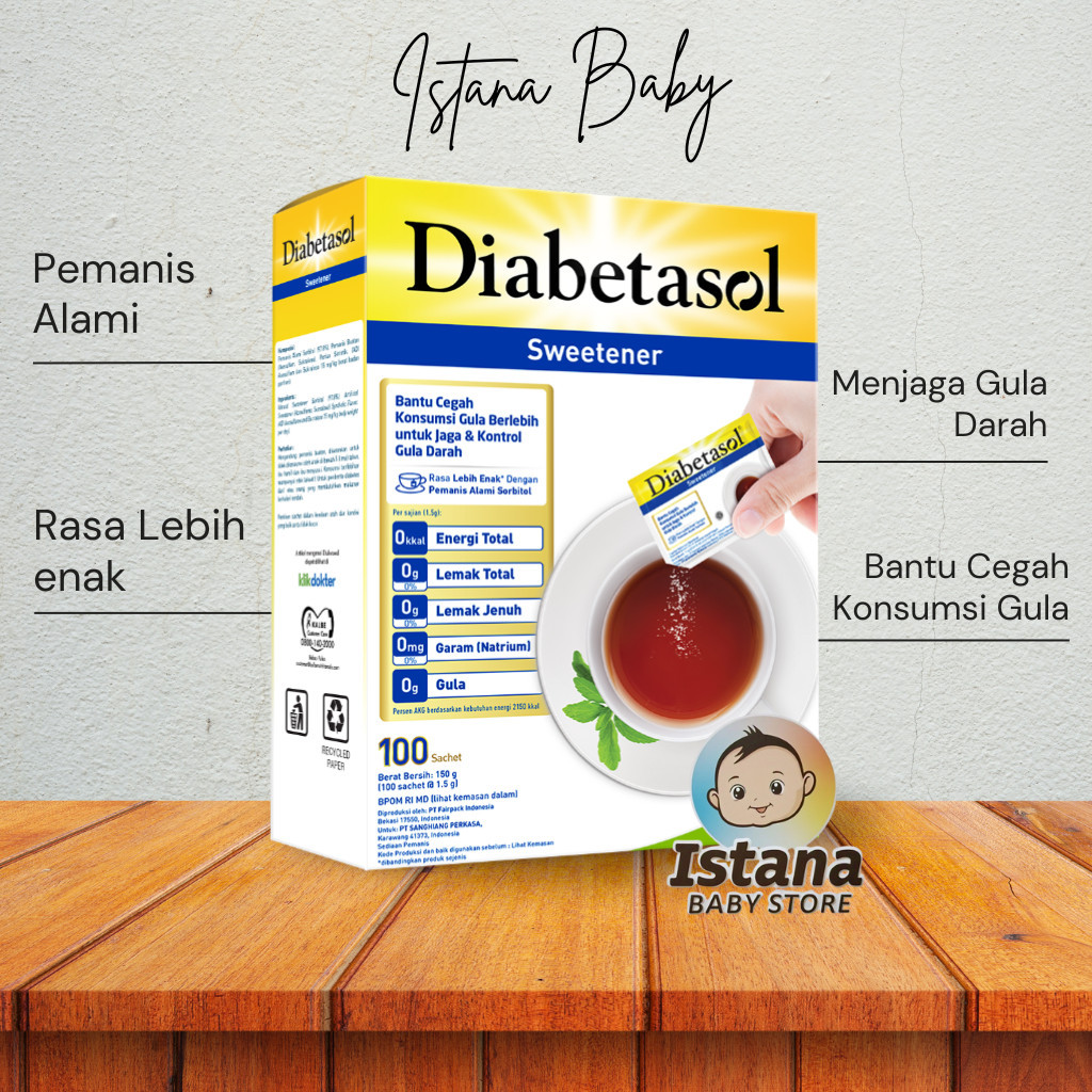 

NEW Diabetasol Sweetener Isi 100 Sachet Pemanis Rendah Kalori Untuk Diabetes PREMIUM