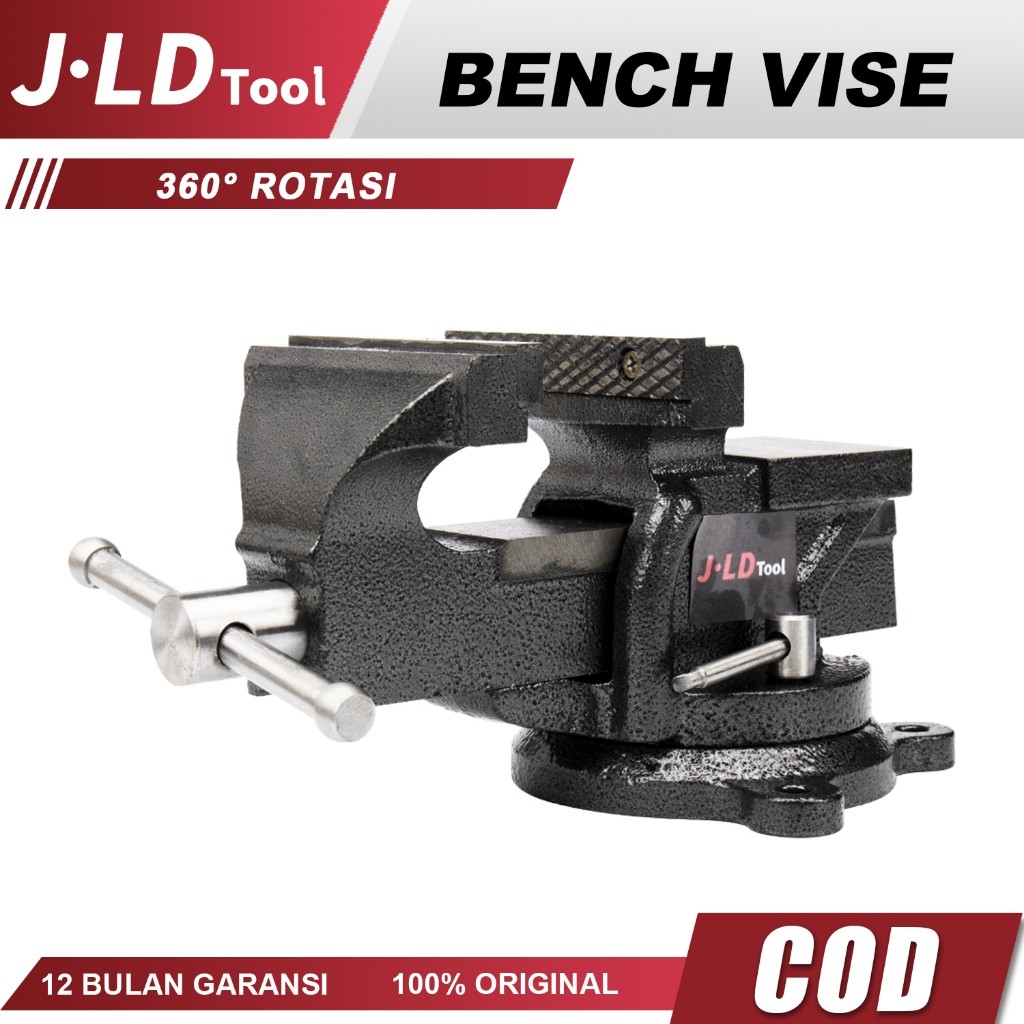 JLD 360° Rotation Catok Clamp 3/4/5/6/8'' Bench Vise Ragum Klem Catok Meja Besi Catok Paron Alat Jep