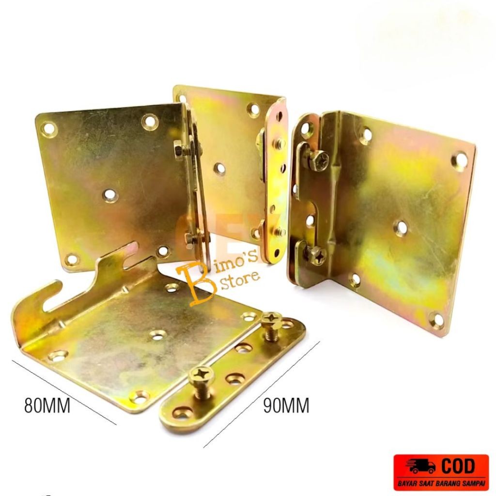Hak Ranjang Dipan Hak Dipan Ranjang (1 set )Hak Ranjang Dipan Bed Fitting Bracket Bahan Plat Tebal