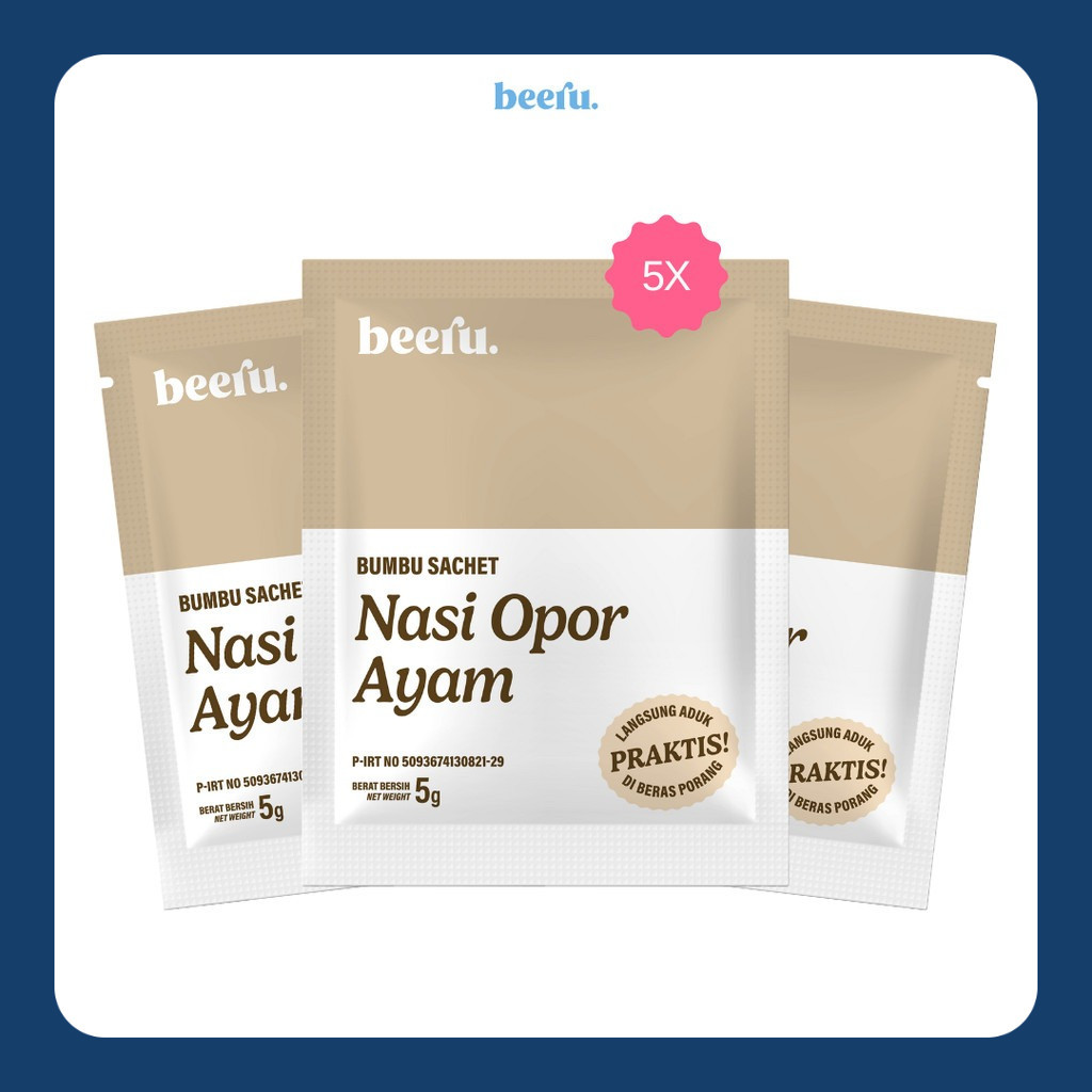 

Beeru Bumbu Sachet Beras Porang Rasa Nasi Opor Ayam isi 5pcs