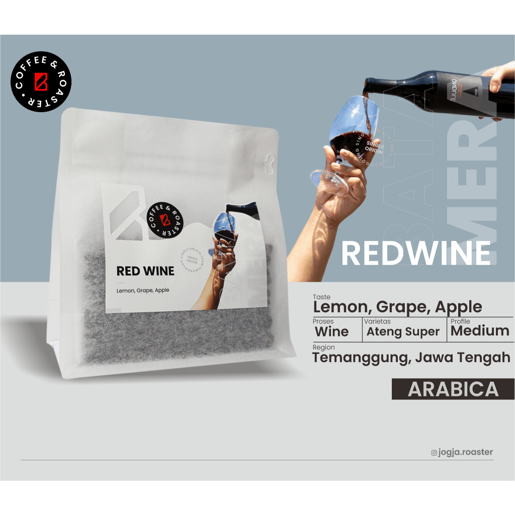 

Biji Kopi Arabika "Red W1ne" 200 gram | Roast Bean, Grind Bean
