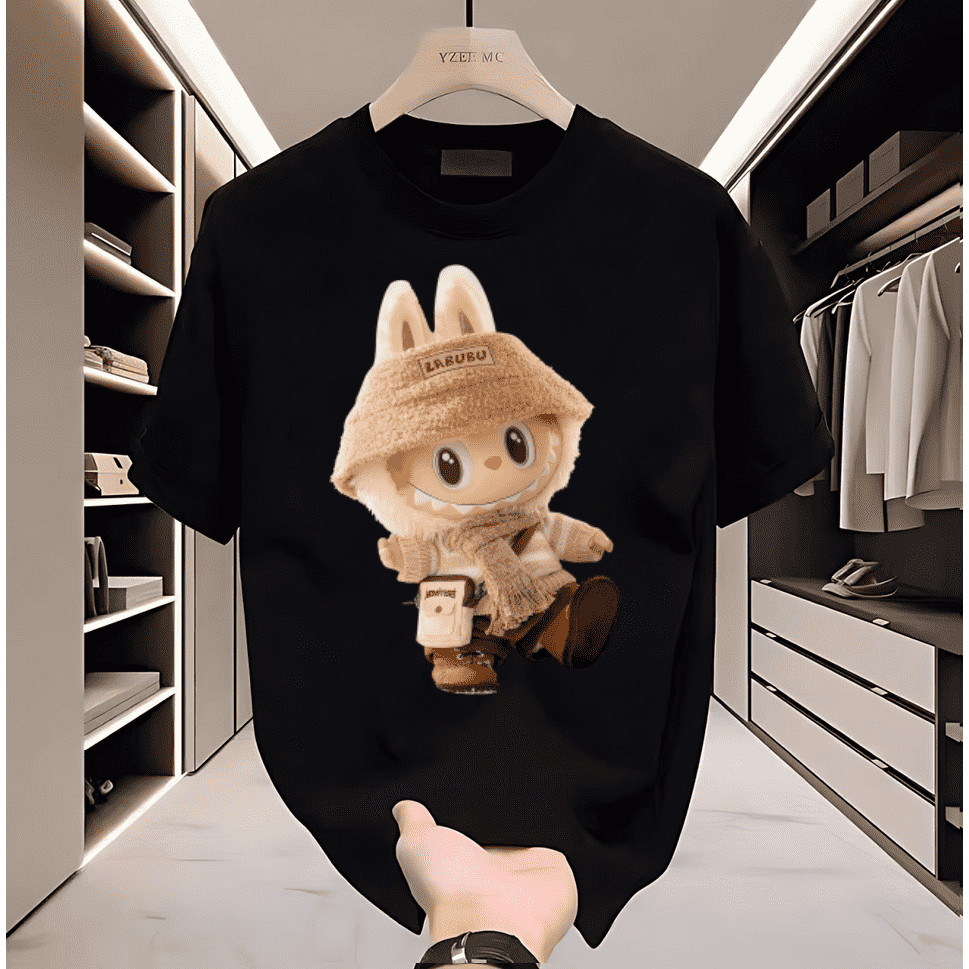 100% Katun】KATUN 100% T5 PopMart labubu T-shirt lucu unisex T-shirt S M L XL XXL 3XL 4XL 5XL DESAIN 