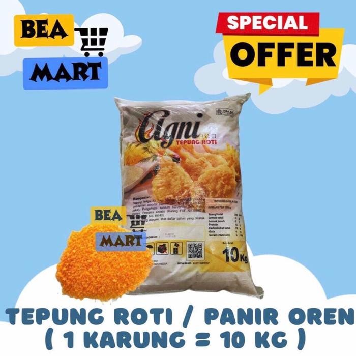 

[ INSTANT ONLY ] Tepung Roti Agni OREN 10kg | Tepung Panir / Panko Bread Crumb BreadCrumb Orange 10 kg