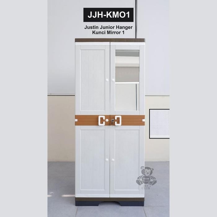 CLUB Ultra Junior 1 Mirror - Lemari Penyimpanan Plastik - Lemari Pakaian Minimalis - Lemari Baju Min