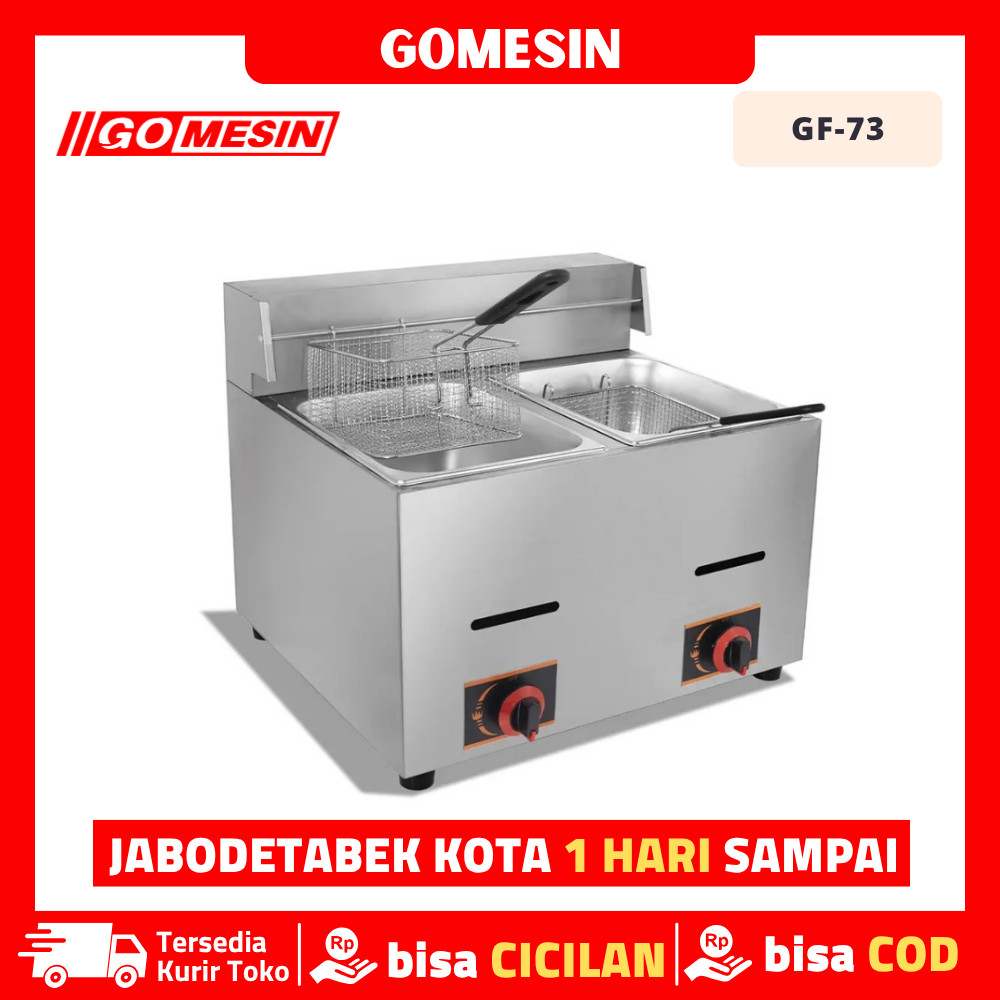 Deep Fryer Gas Gomesin GF-73 Gas Deep Fryer 2 Tank Garansi Resmi