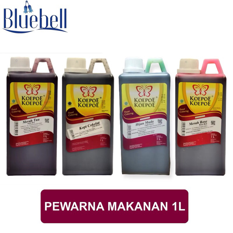 

Pewarna Makanan & Minuman Koepoe Koepoe 1 Liter Biru Merah Kuning Hijau Orange Ungu Coklat Hitam