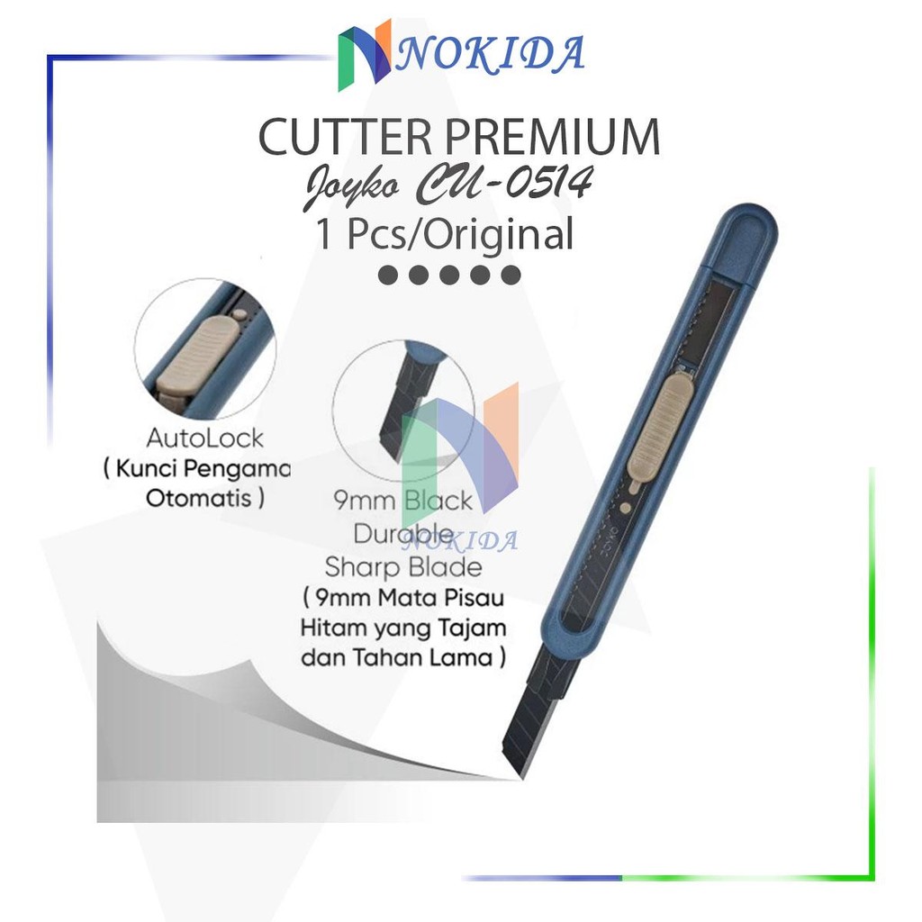 

Nokida Pisau Cutter Pemotong Kertas Joyko [CU-0514] / Alat Potong Kardus Super Tajam / Silet Kecil 1 Pcs Premium Berkualitas / Kater