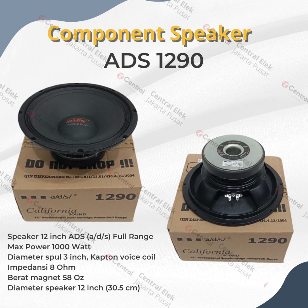 Speaker ADS Full Range 12 inch 1290 - Speaker ADS 12" Full Range 1290