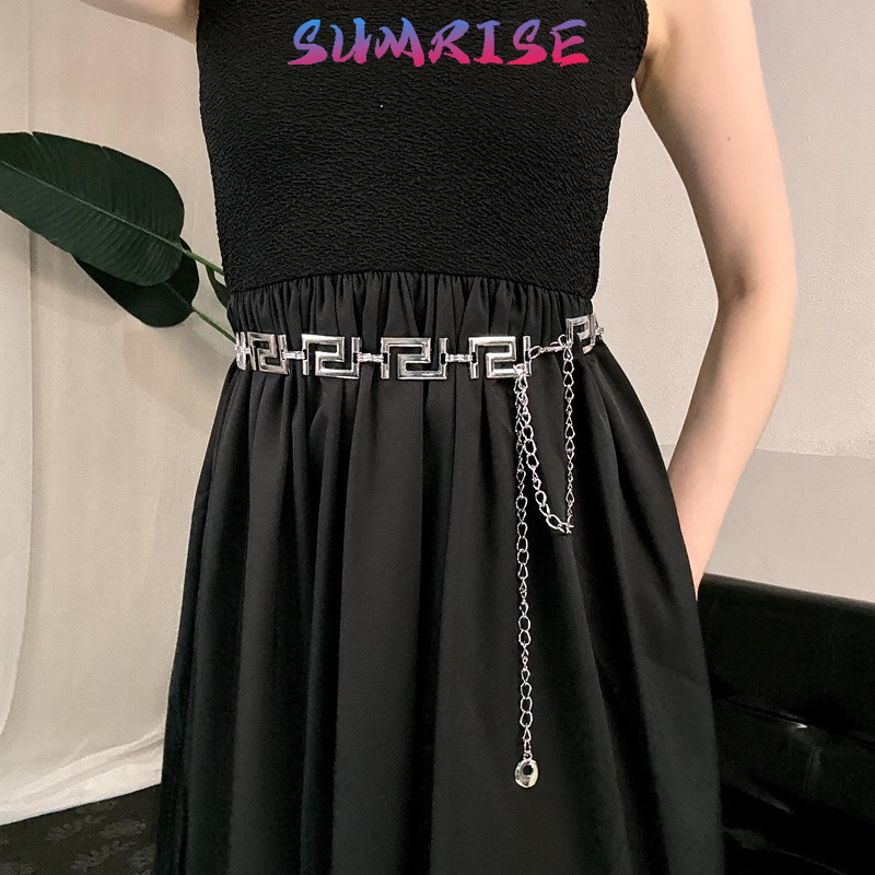 Belt Rantai Wanita Korea 118cm Panjang Vintage Untuk Dress & Blazer Fashion Wanita Aksesoris