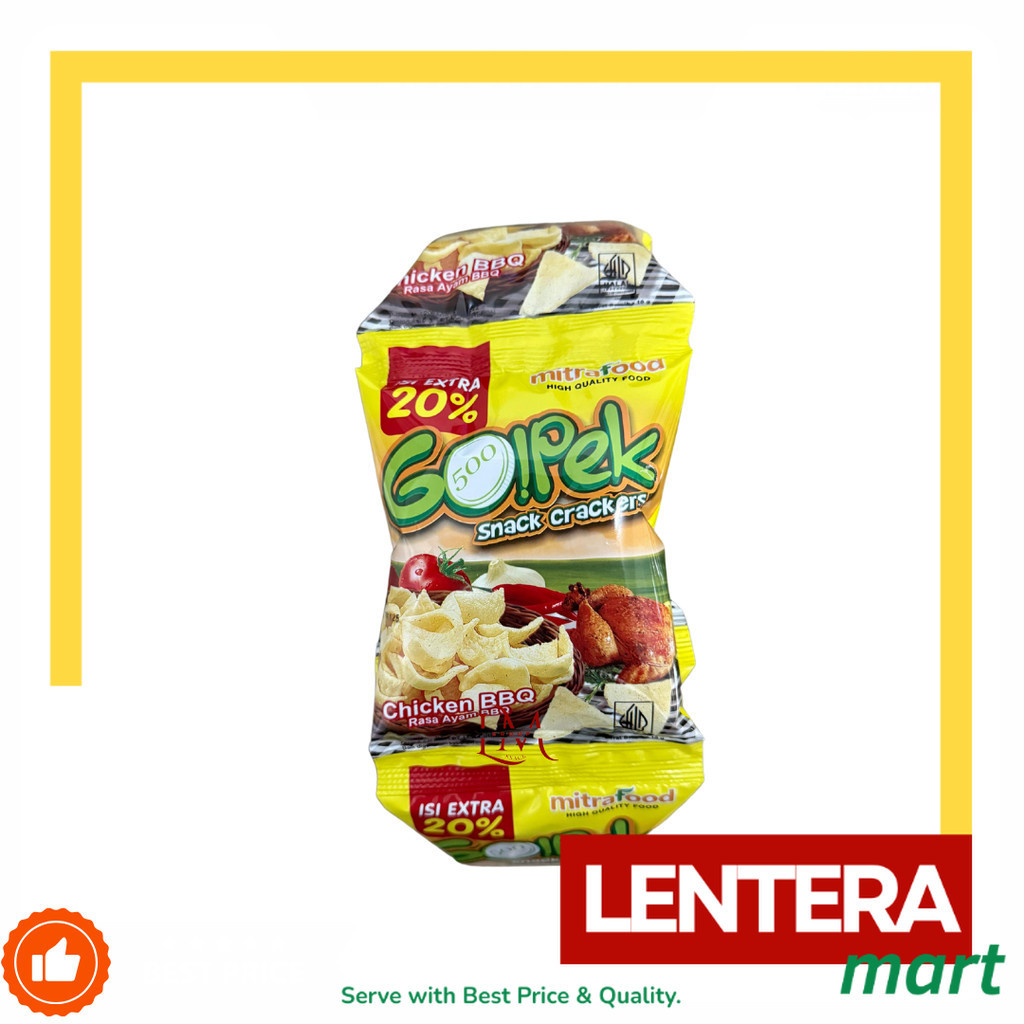 

Gopek Chiki Ecer 1000 Rasa Ayam BBQ 1 Renceng isi 10x10gr LenteraMart