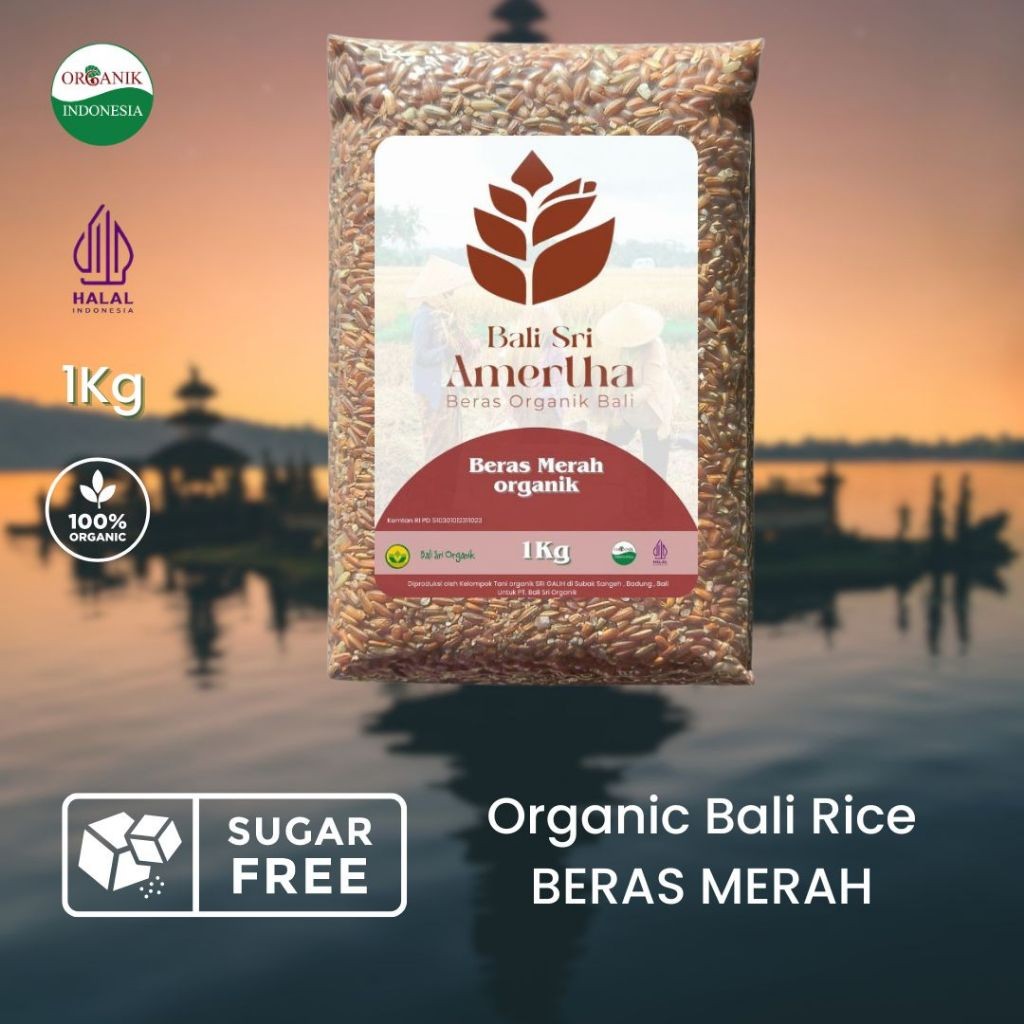 

beras merah organik bersertifikat untuk diet rendah gula aman untuk penderita diabetes