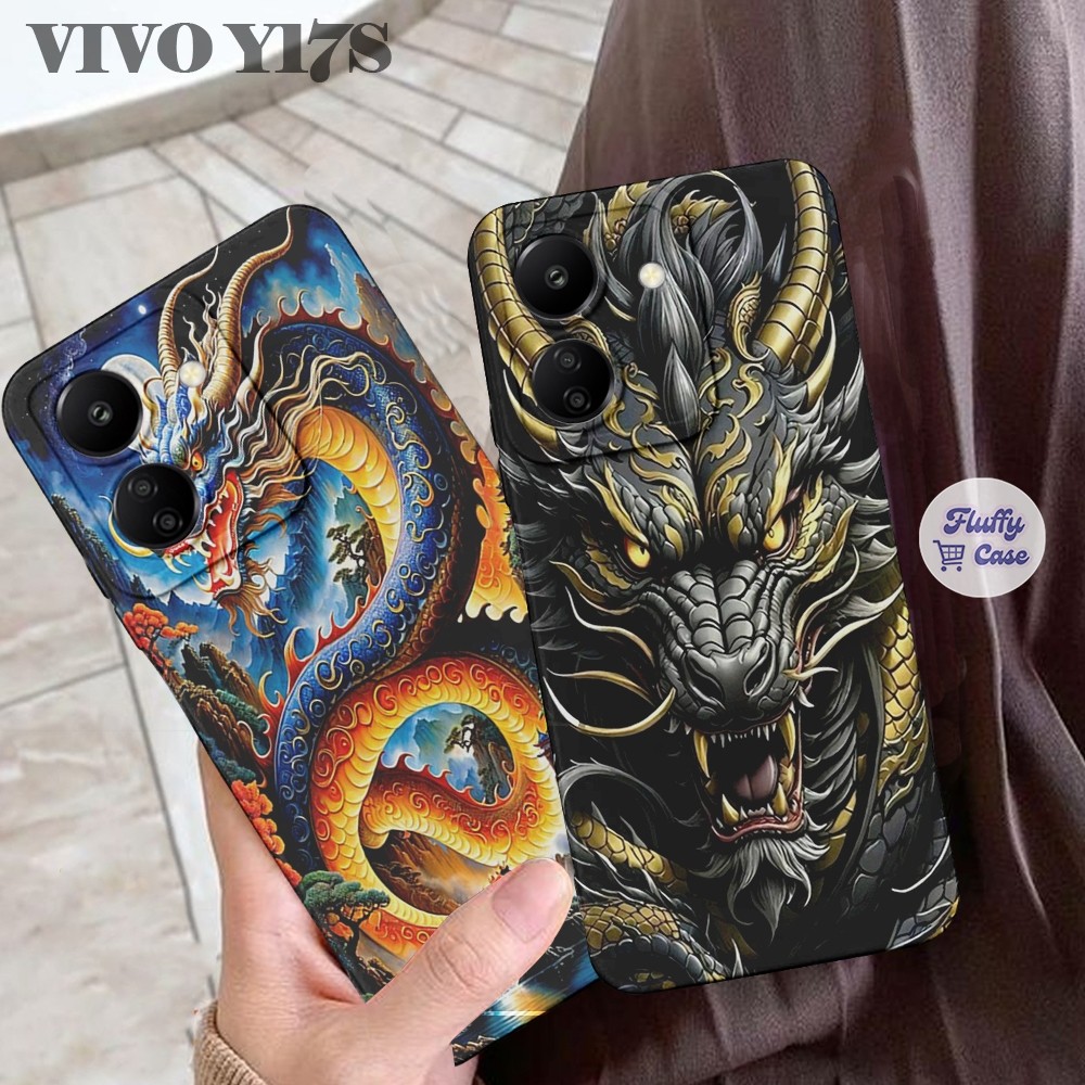 Softcase Hp VIVO Y17S /Y03/Y12/Y12S/Y28/Y21S/Y33S Motif Naga Hits Trend Kekinian - Case Hp - Case Vi