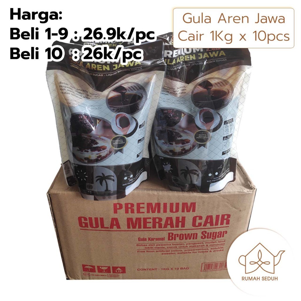 

1 Karton Sirup Gula Merah Cair / Sirop Gula Aren Liquid 1kg x 10 ( 1 Dus )