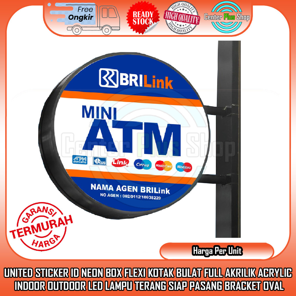 

United Sticker Id - Neon Box Flexi Kotak Bulat Full Akrilik Acrylic Led Lampu Terang Siap Pasang + Bracket Cetak Setiker Stiker Vinyl Cutting Cuting Printing Custom Bentuk Desain Waterproof Motor Mobil Logo Brand Tulisan Warna Warni Bebas Indoor Outdoor