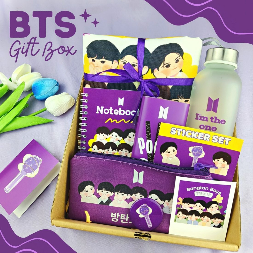 Hampers BTS Kpop Gift Box BTS Fankit Army Package k-pop Hampers alat tulis Kado ulang tahun ultah ha