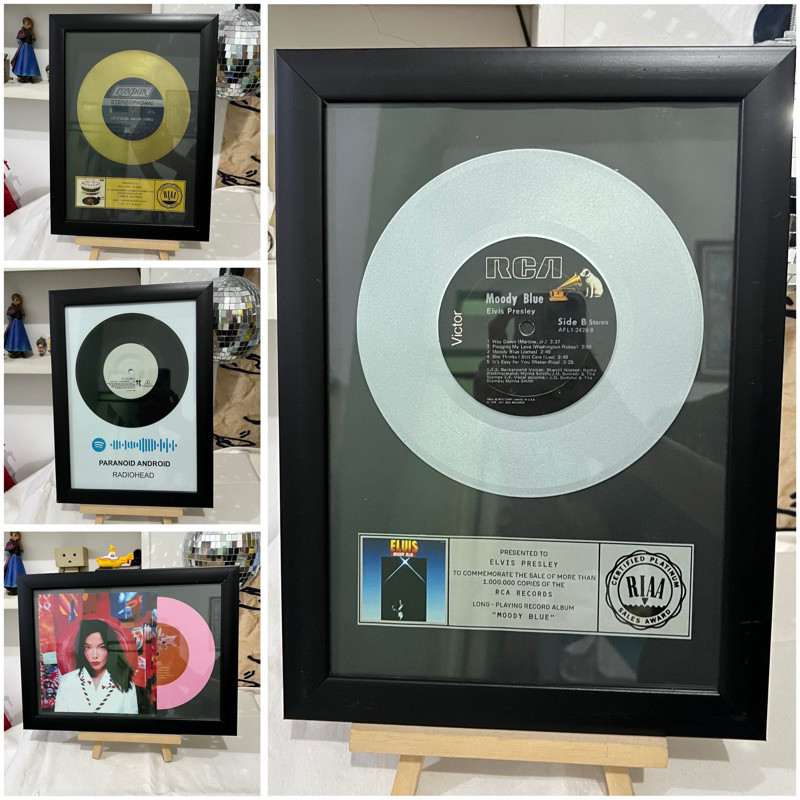 Custom Pigura Piringan Hitam Vinyl Award Frame Figur Figora CO
