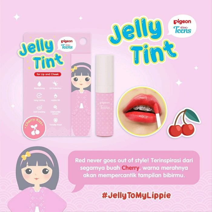 Pigeon Teens Jelly Tint Naomi - Cherry Kiss | Lip Tint Remaja Natural & Melembapkan Bibir