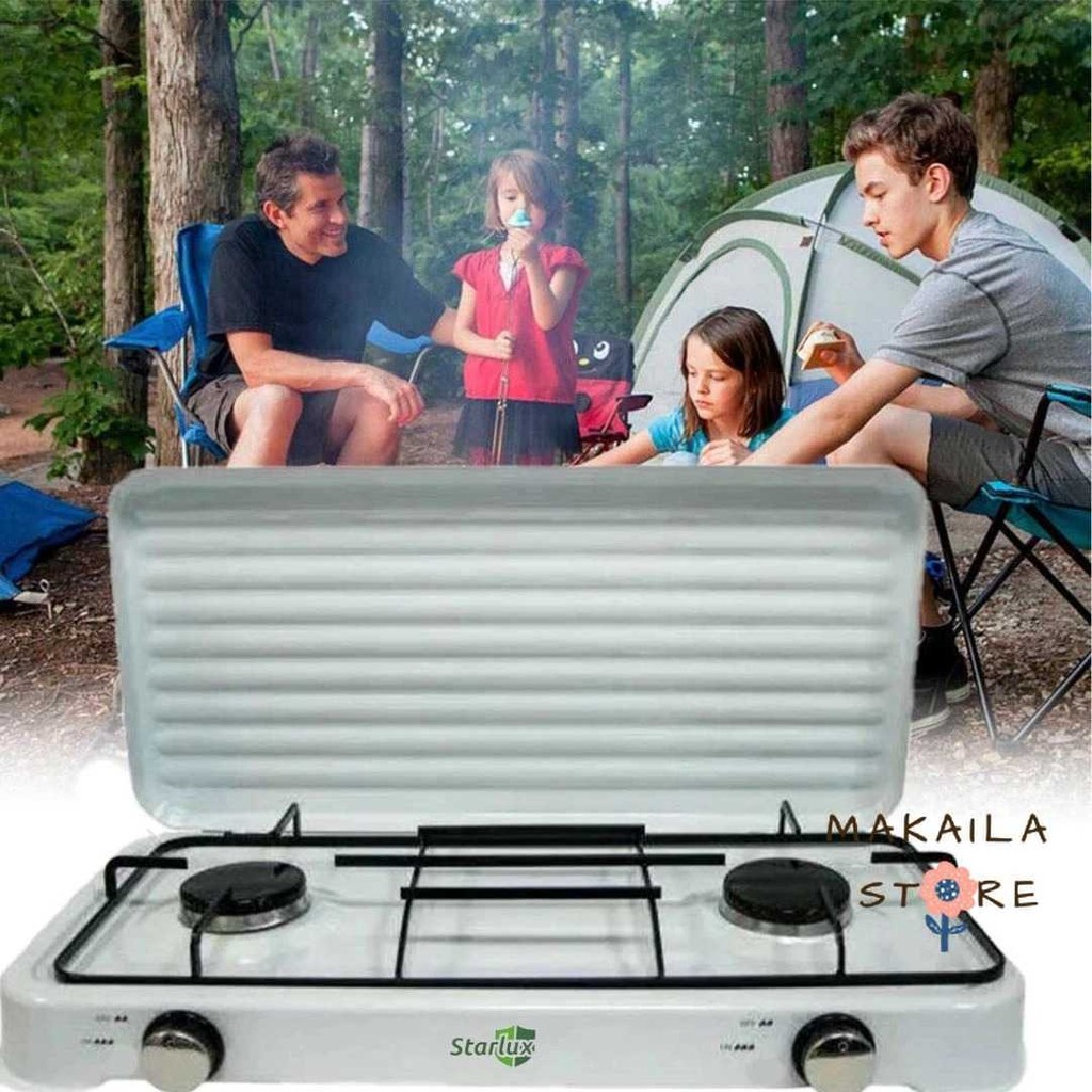 STARLUX Kompor Gas Portable 2 Tungku Table Top Camping Stove - SGS-6002