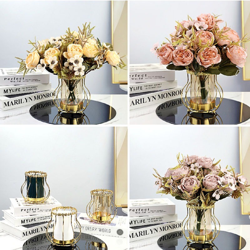 Vas Kaca Vas Bunga Besi Ruang Tamu Ruang Makan Meja Makan Lemari TV Meja Kopi Meja Hias Rangkaian Bu