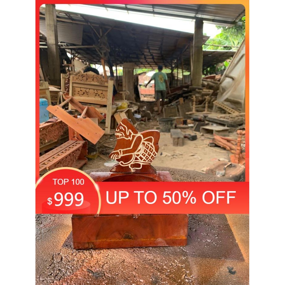 asbak rokok dari kayu jati ukir semar termurah dari kayu jati finishing melamin bk  Keris sengkelat 
