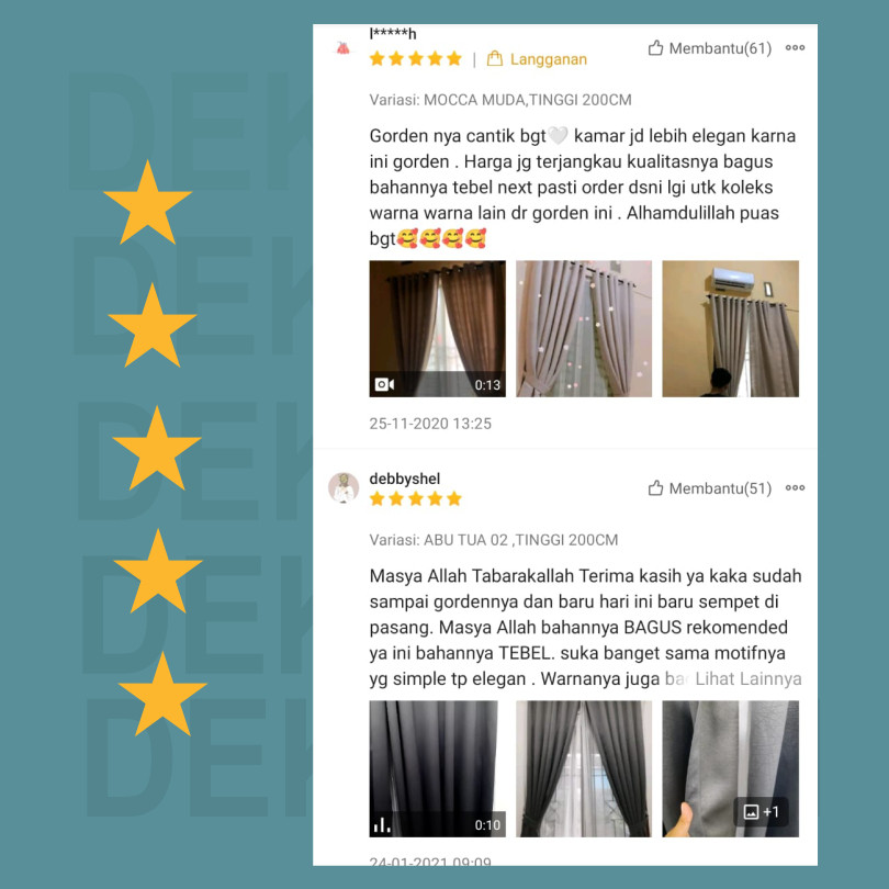 KAMEJING DEKORAPI GORDEN BLACKOUT PREMIUM (tinggi 210,220,230)