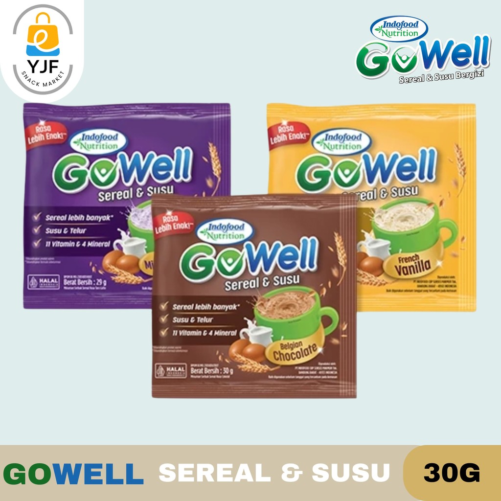 

Gowell Sereal & Susu 30g - 1PCS / Rasa Vanila / Rasa Coklat / Rasa Taro / Minuman Serbuk Sereal / Minuman Sarapan untuk Anak