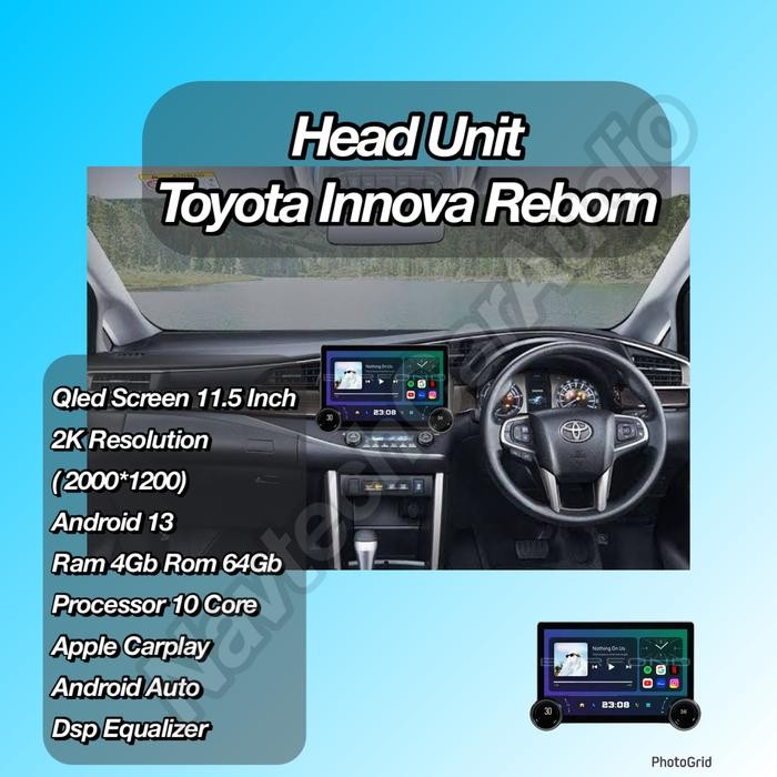 Head unit android 11.5 inch Toyota Innova Reborn / Venturer Qled Screen 2K Resolution