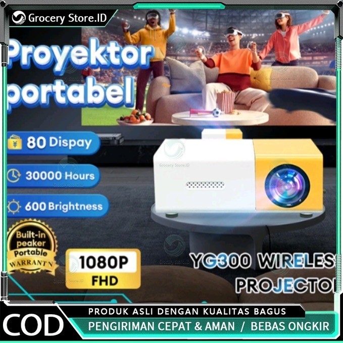 Proyektor Mini Proyektor Mini Portable HP Home Theater Android YG300 HDMI 5 tahun garansi