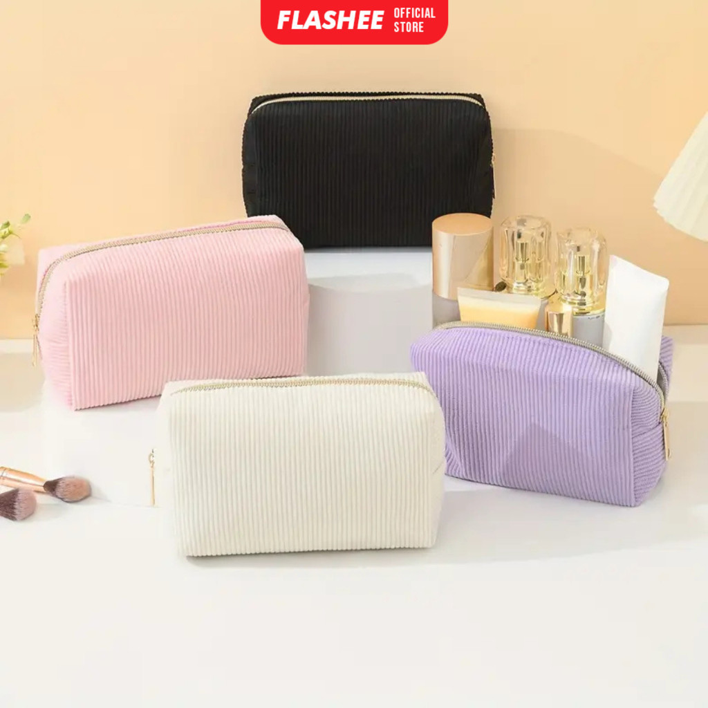 

Pencil Case Kotak Pensil Corduroy Pouch Make Up Pouch Multifungsi