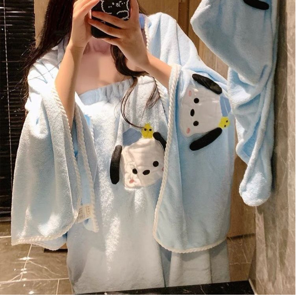 Mauveofficial | Handuk Karakter Anak Lucu Lembut Halus Motif Pochacho Handuk Mandi Lembut Premium