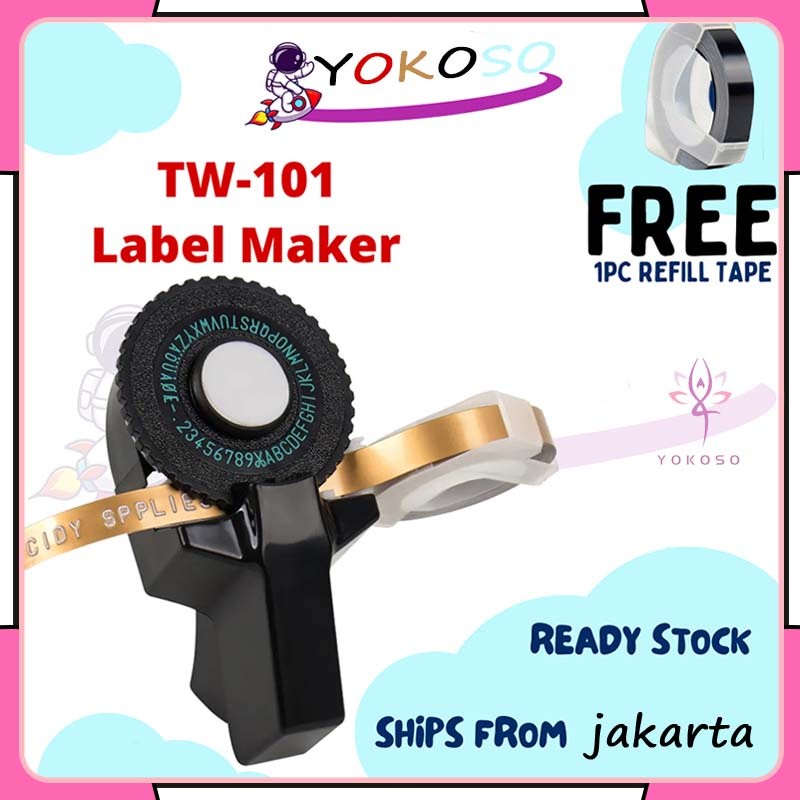 

KAYDEN STORE Dymo embossing label maker / Mesin Printer Label Mini 3d Manual Diy