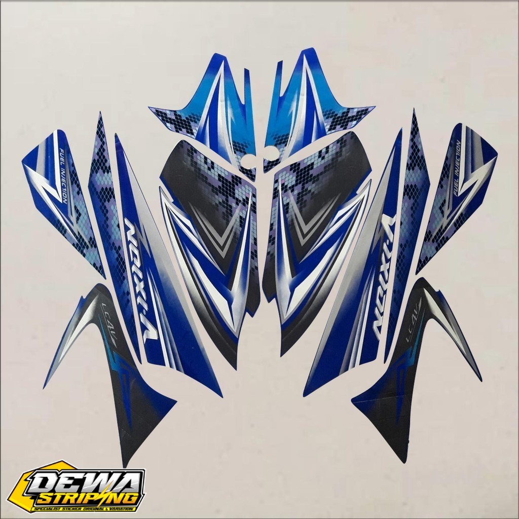 STIKER STRIPING LIS LES BODY VIXION OLD 2008 2009 FULL BIRU