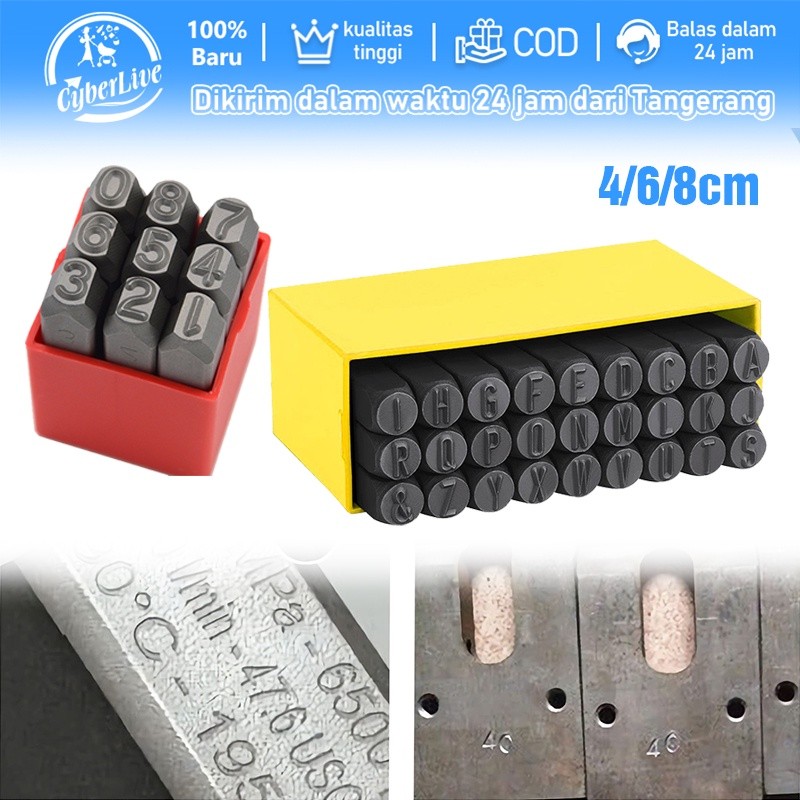

KAYDEN STORE Number Letter Punch Set 36pcs Angka Dan Huruf Ketok Besi Numbers Alphabets Printing Tool Ukuran 4mm 6mm 8mm Steel Stamp