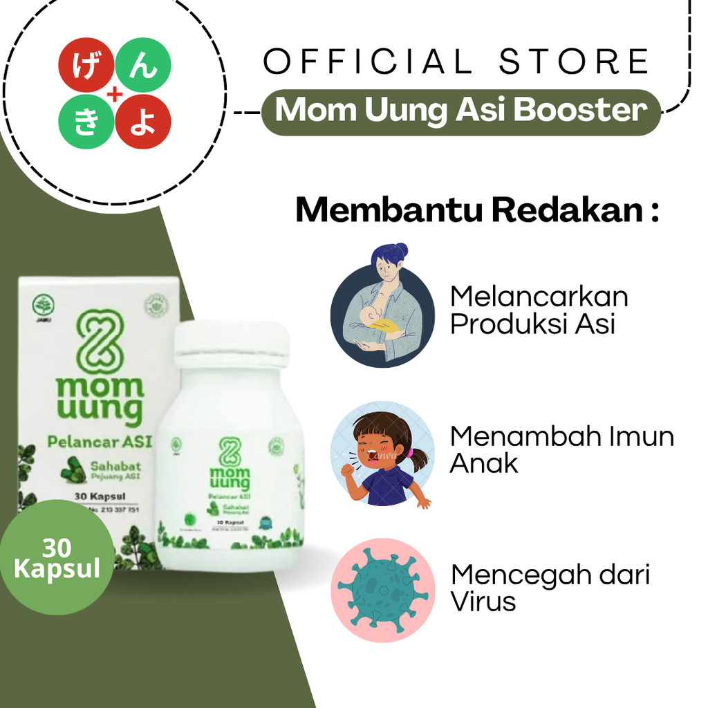 Mom Uung ASI Booster Halal 30 Kapsul – Penambah ASI untuk Ibu Hamil, Vitamin dan Suplemen BPOM