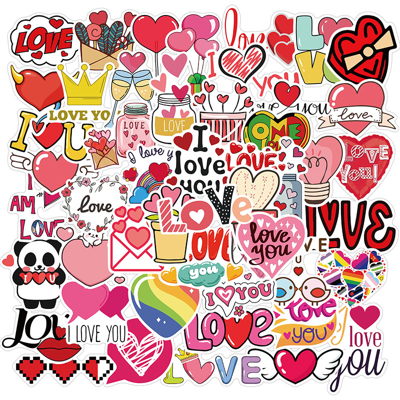 

10/30/50PCS Cute Love Sticker Aesthetic Children's PVC Sketchbook Decoration Scrapbooking School Stationery Supplies for Kids
